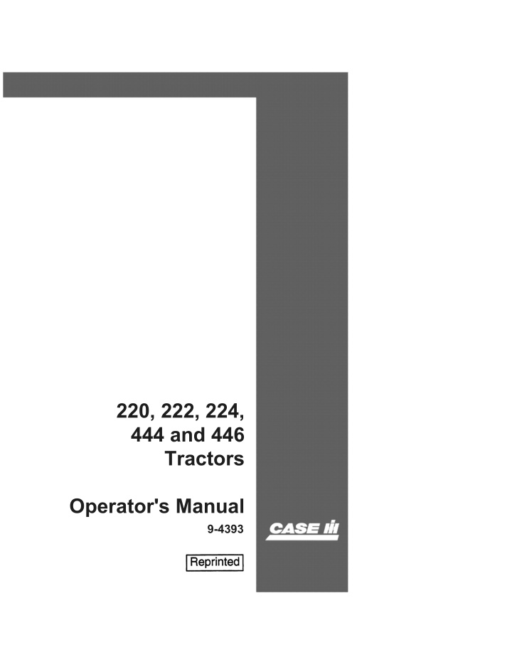 220 222 224 444 and 446 tractors