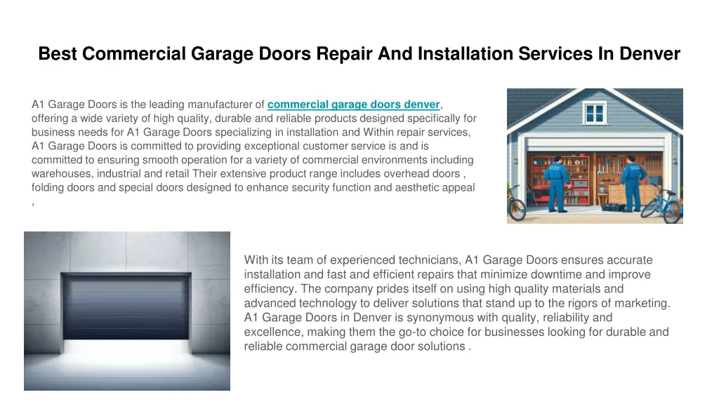 best commercial garage doors repair