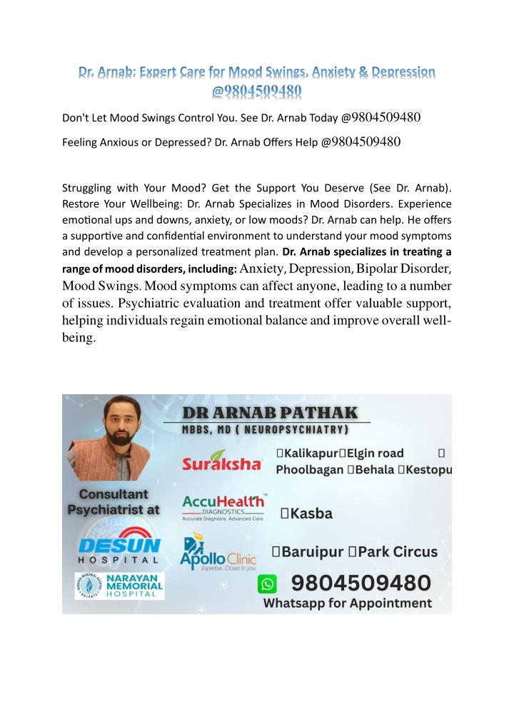 dr arnab expert care for mood swings anxiety