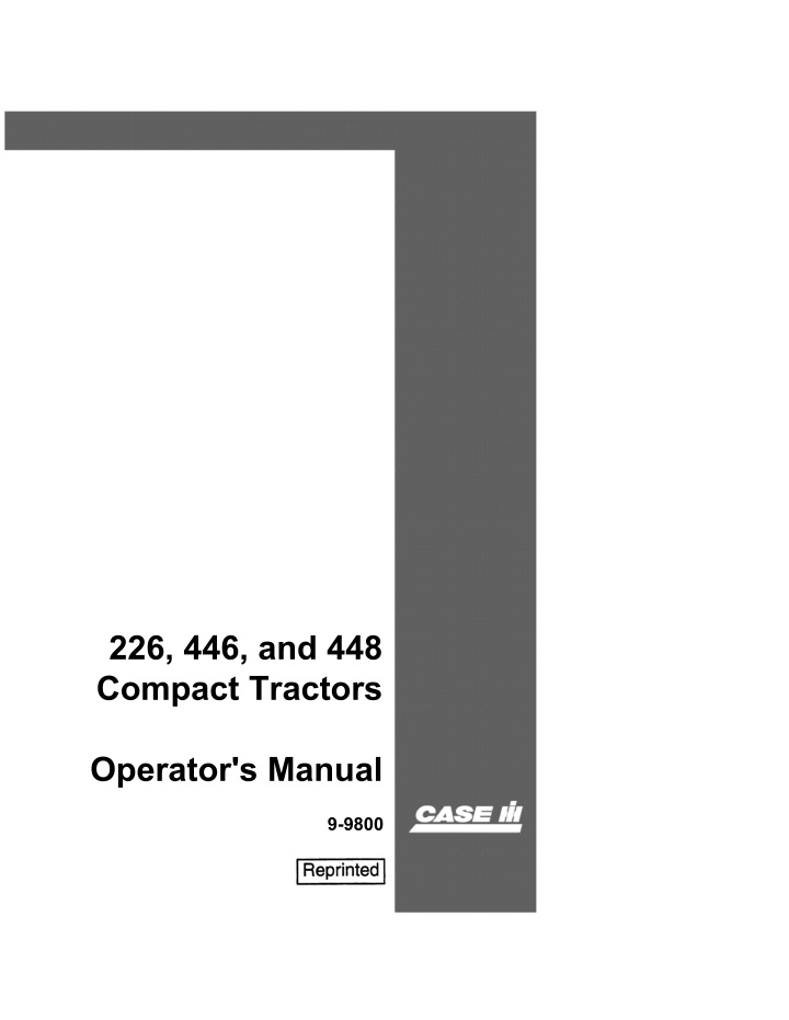 226 446 and 448 compact tractors