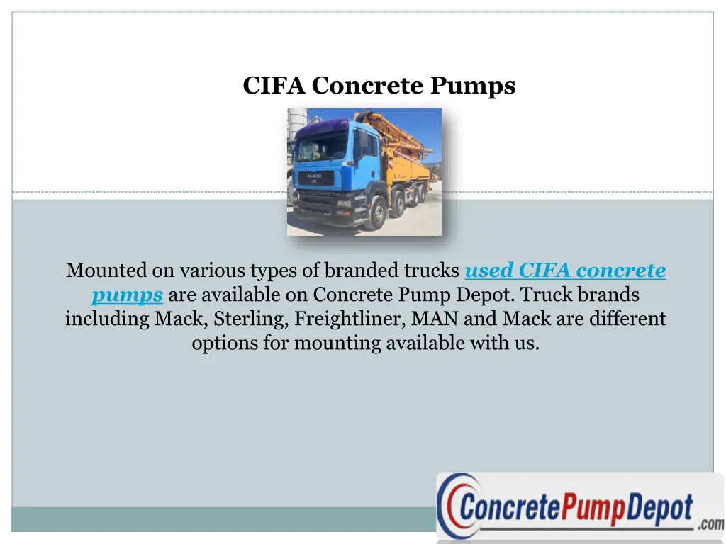 cifa concrete pumps