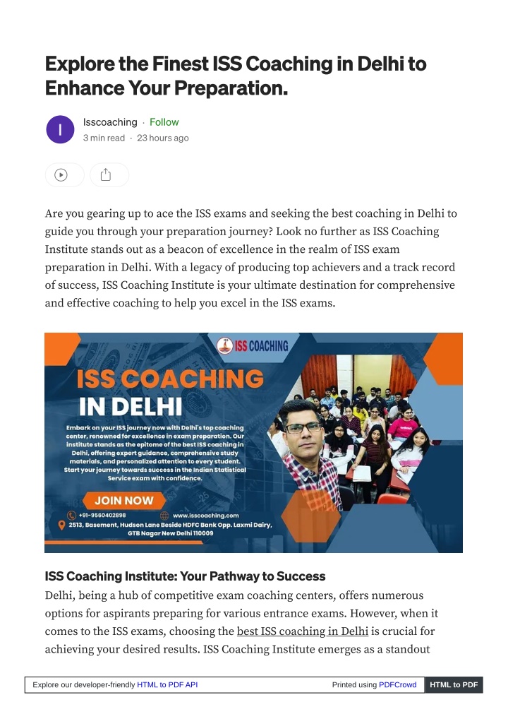 explore the finest iss coaching in delhi