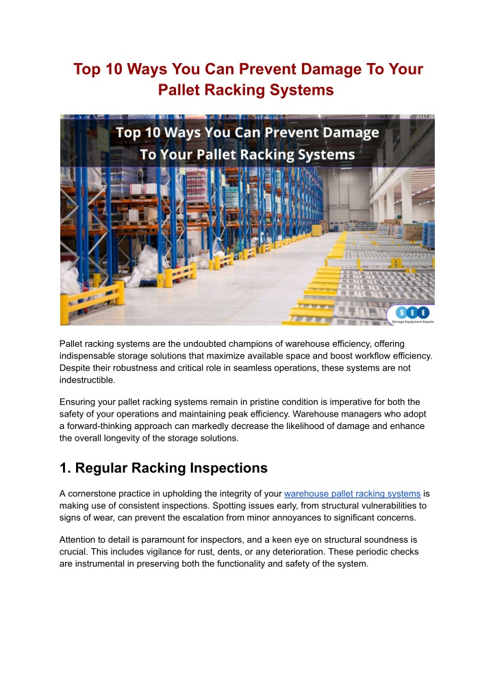 top 10 ways you can prevent damage to your pallet