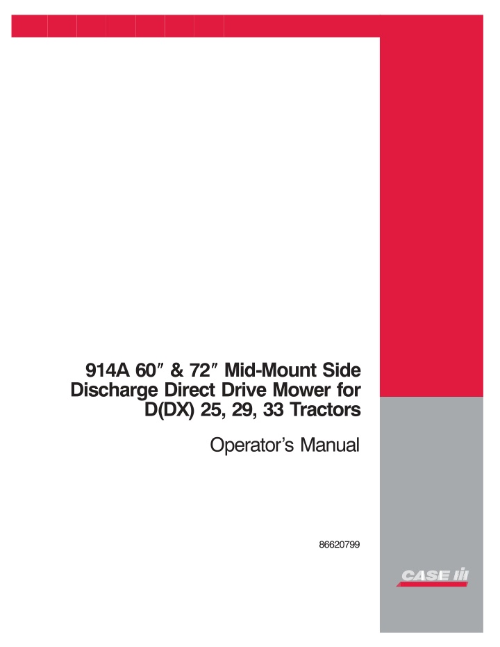 914a 60 72 mid mount side discharge direct drive