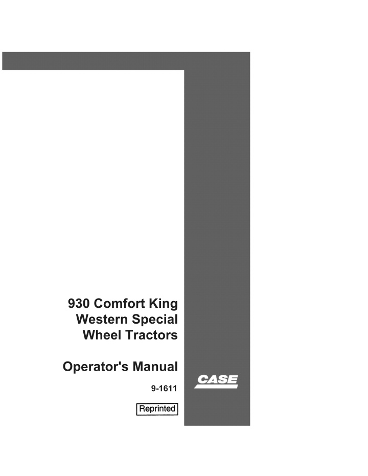 930 comfort king western special wheel tractors