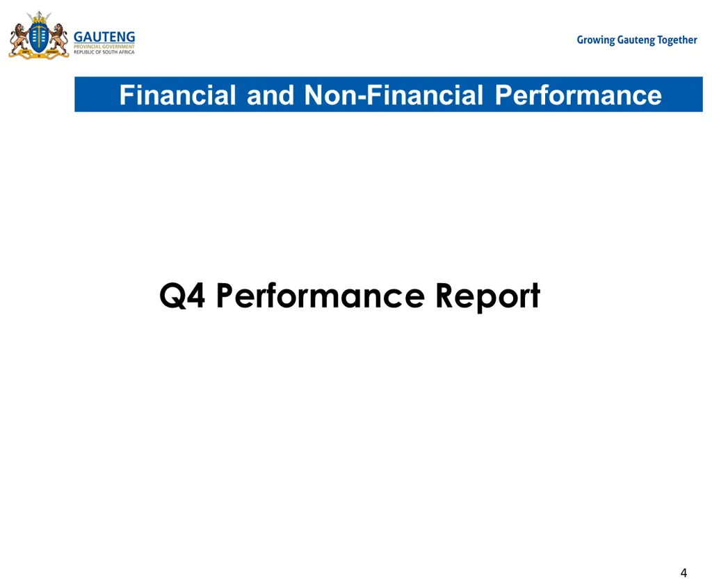 financial and non financial performance