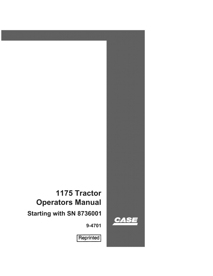 1175 tractor operators manual