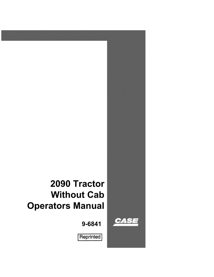 2090 tractor without cab operators manual