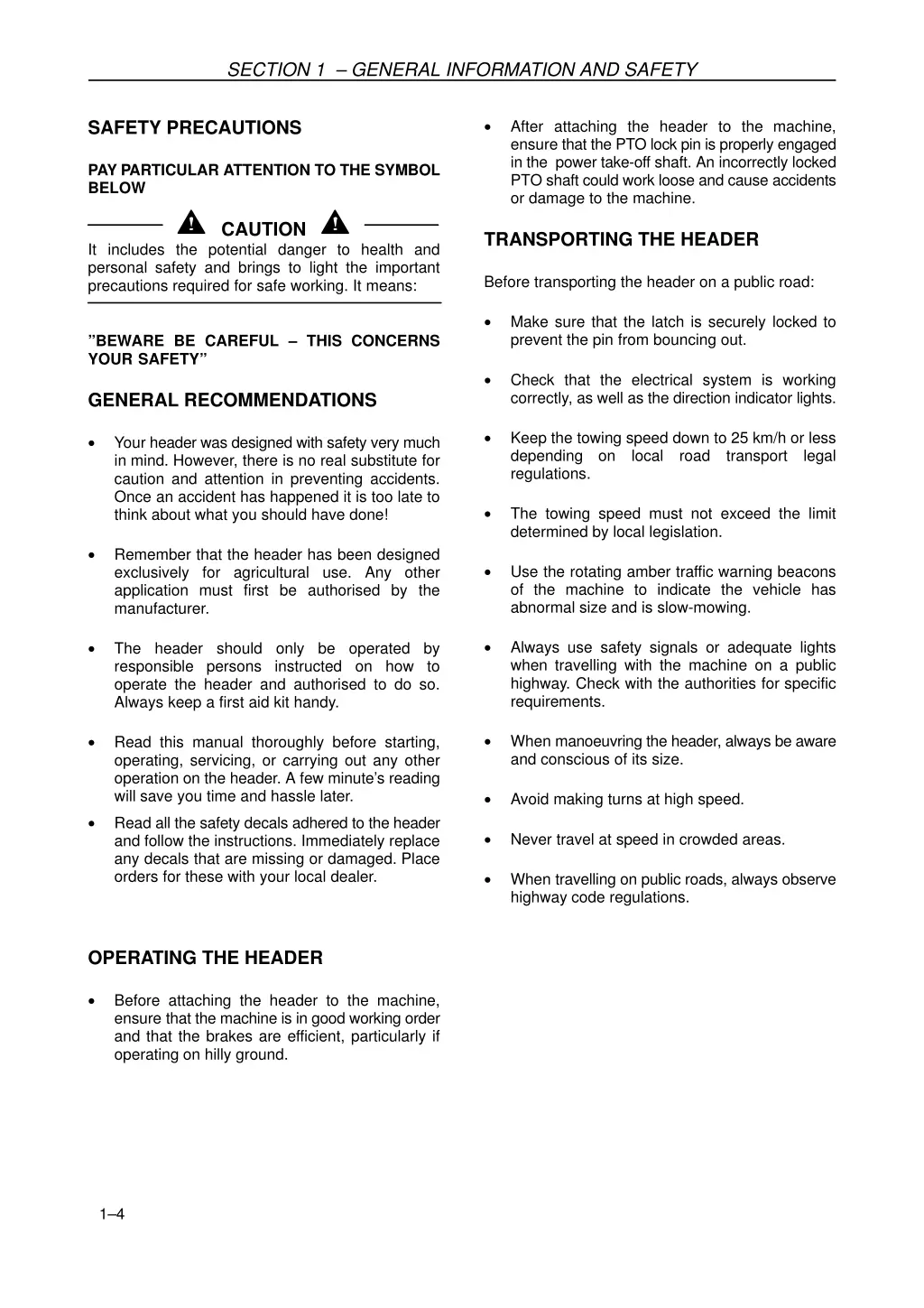 section 1 general information and safety 3