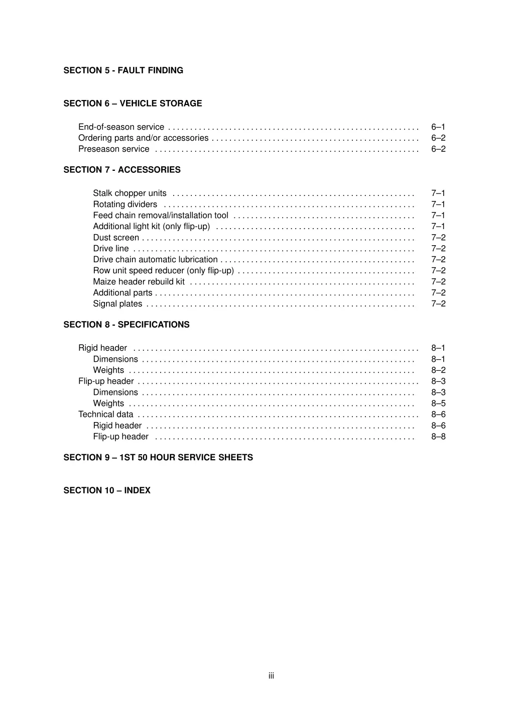 section 5 fault finding