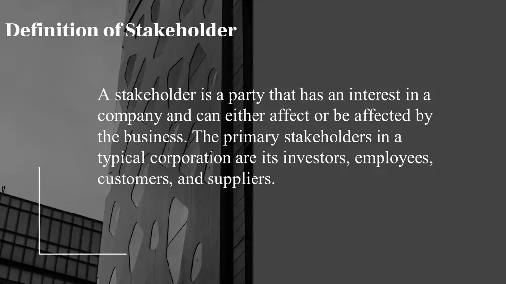 definition of stakeholder