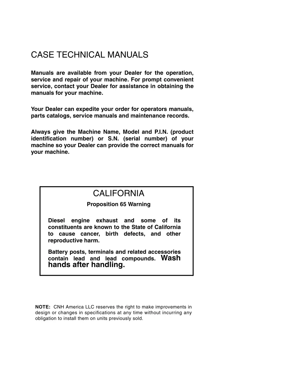 case technical manuals