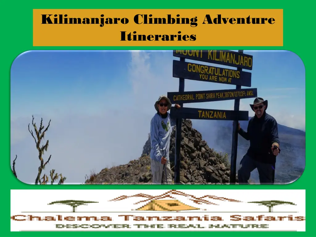 kilimanjaro climbing adventure itineraries 2