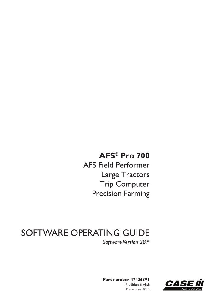 afs pro 700 afs field performer large tractors