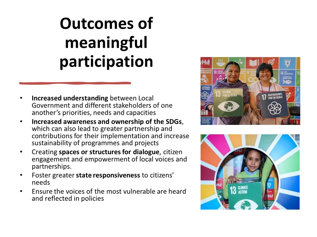 outcomes of meaningful participation