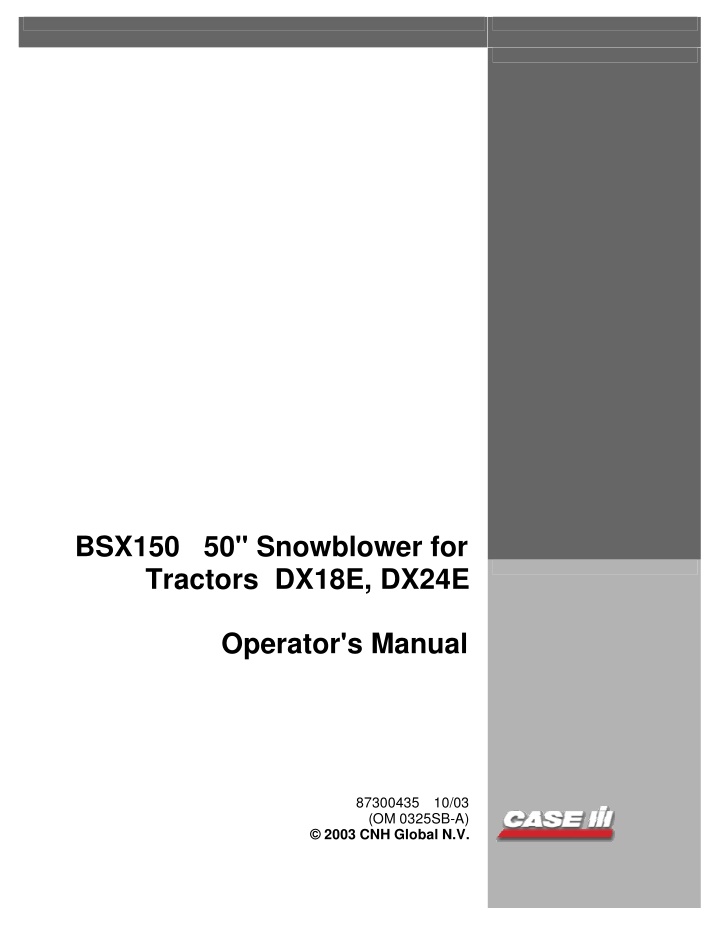 bsx150 50 snowblower for tractors dx18e dx24e