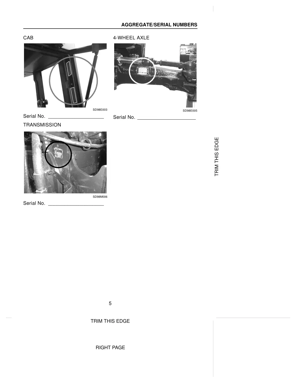 aggregate serial numbers 1