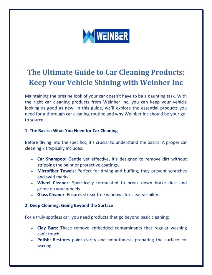 the ultimate guide to car cleaning products keep