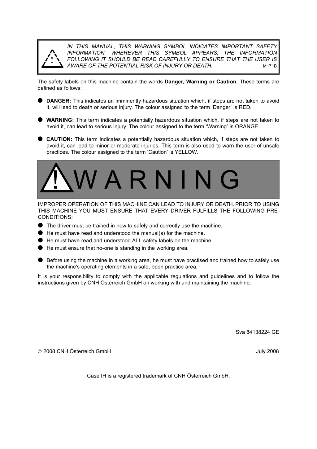 in this manual this warning symbol indicates