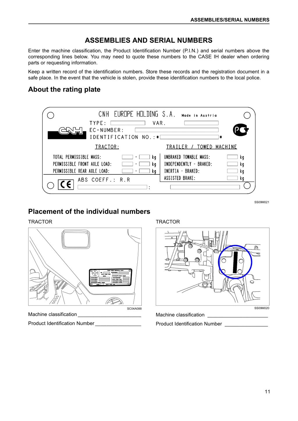 assemblies serial numbers