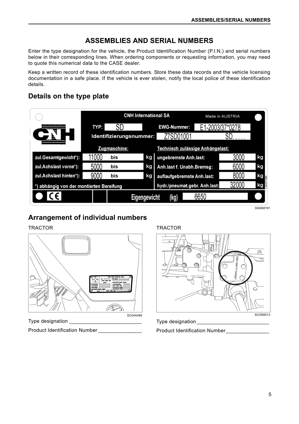 assemblies serial numbers