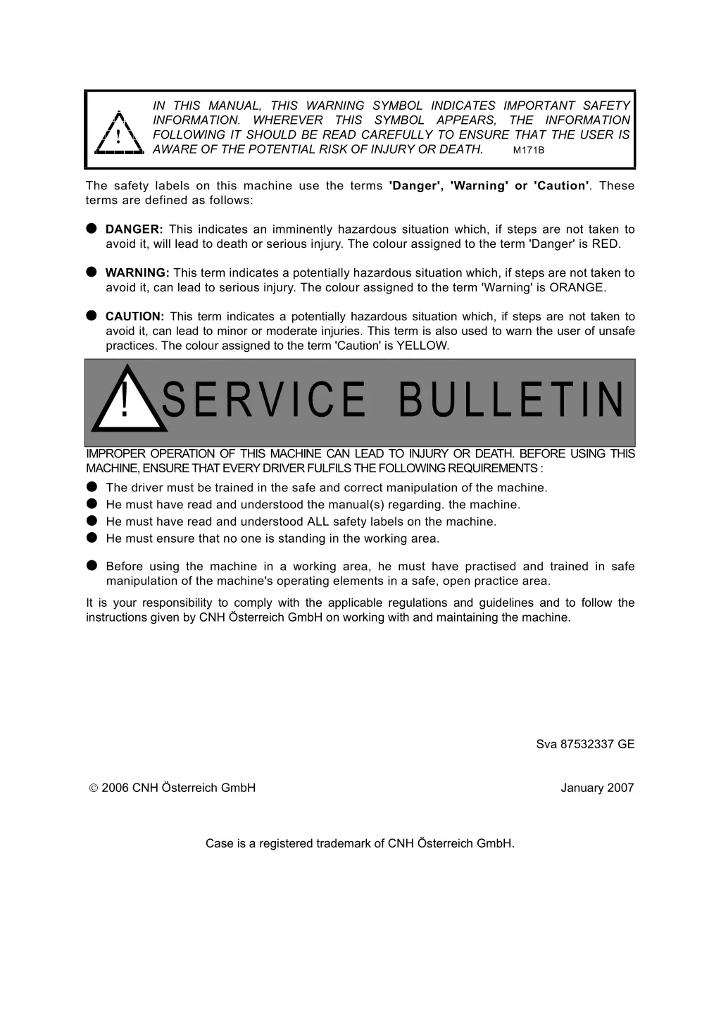 in this manual this warning symbol indicates