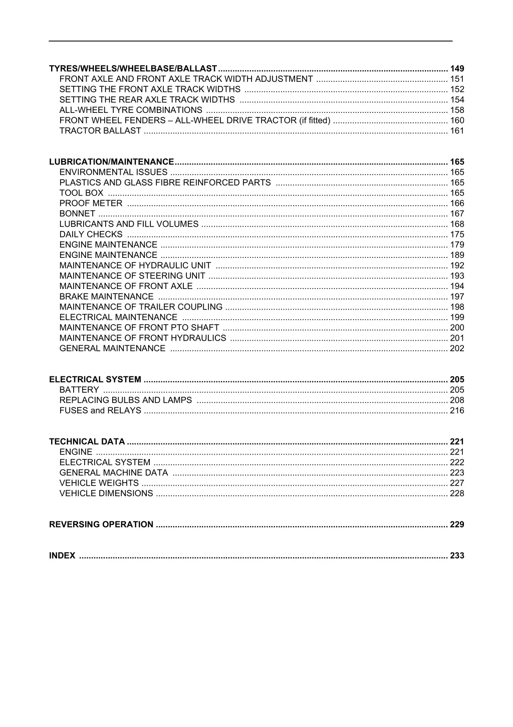 tyres wheels wheelbase ballast 149 front axle