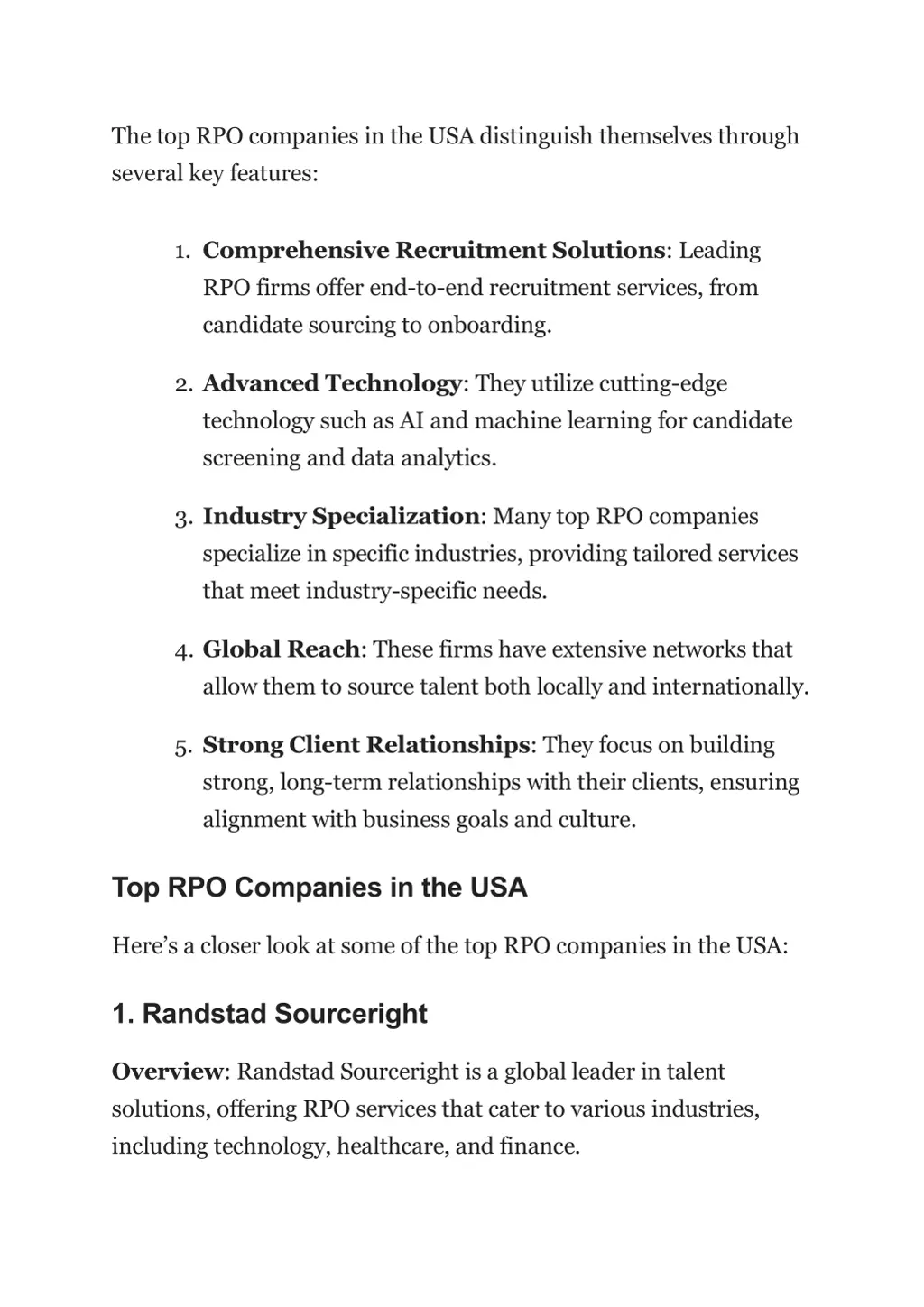 the top rpo companies in the usa distinguish