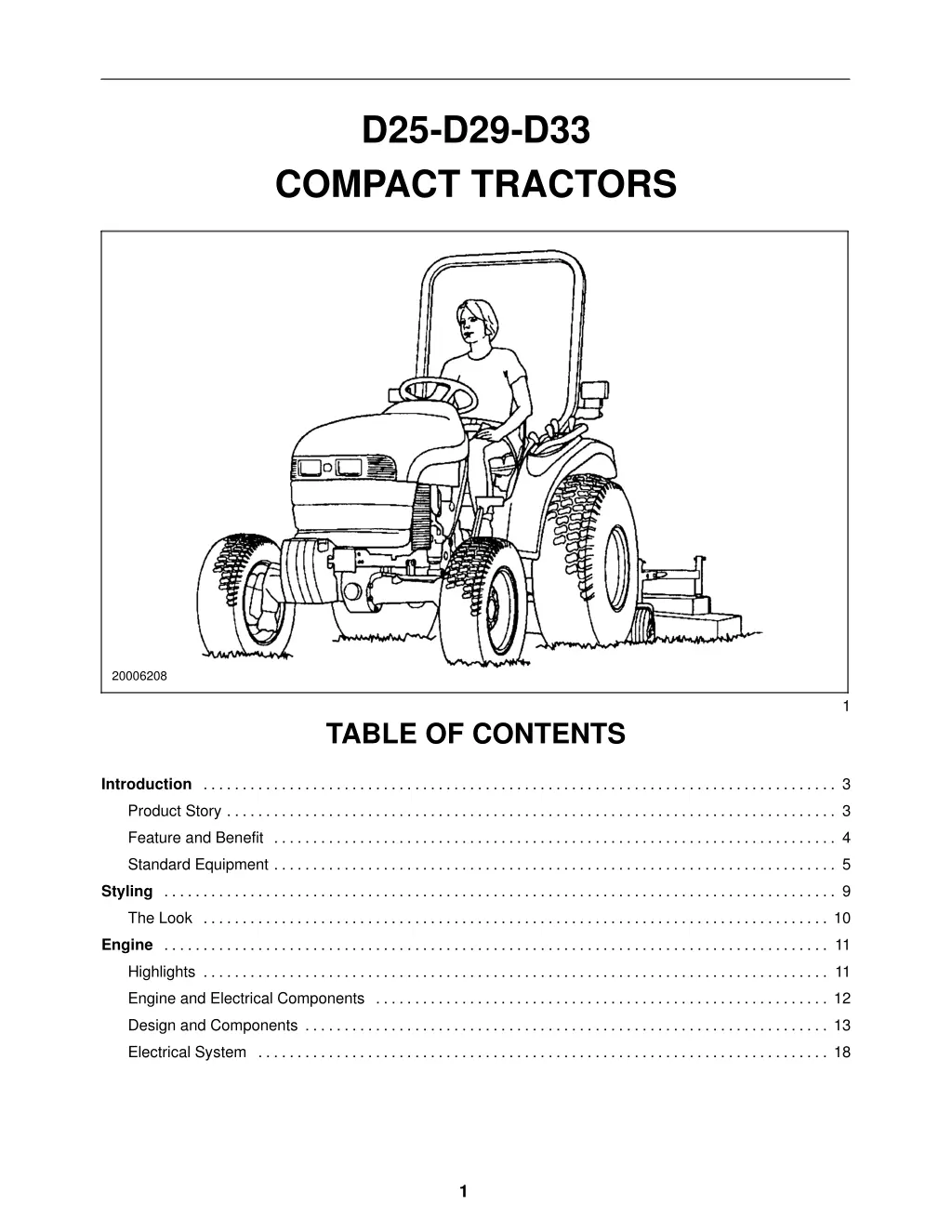 d25 d29 d33 compact tractors