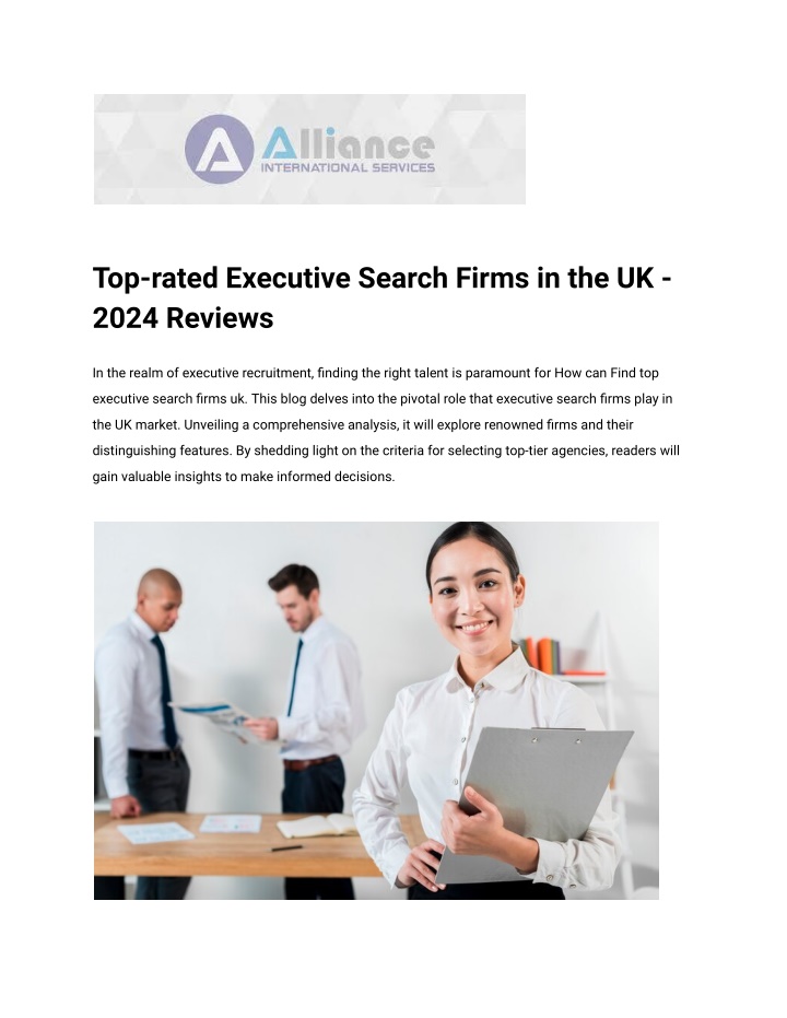 top rated executive search firms in the uk 2024