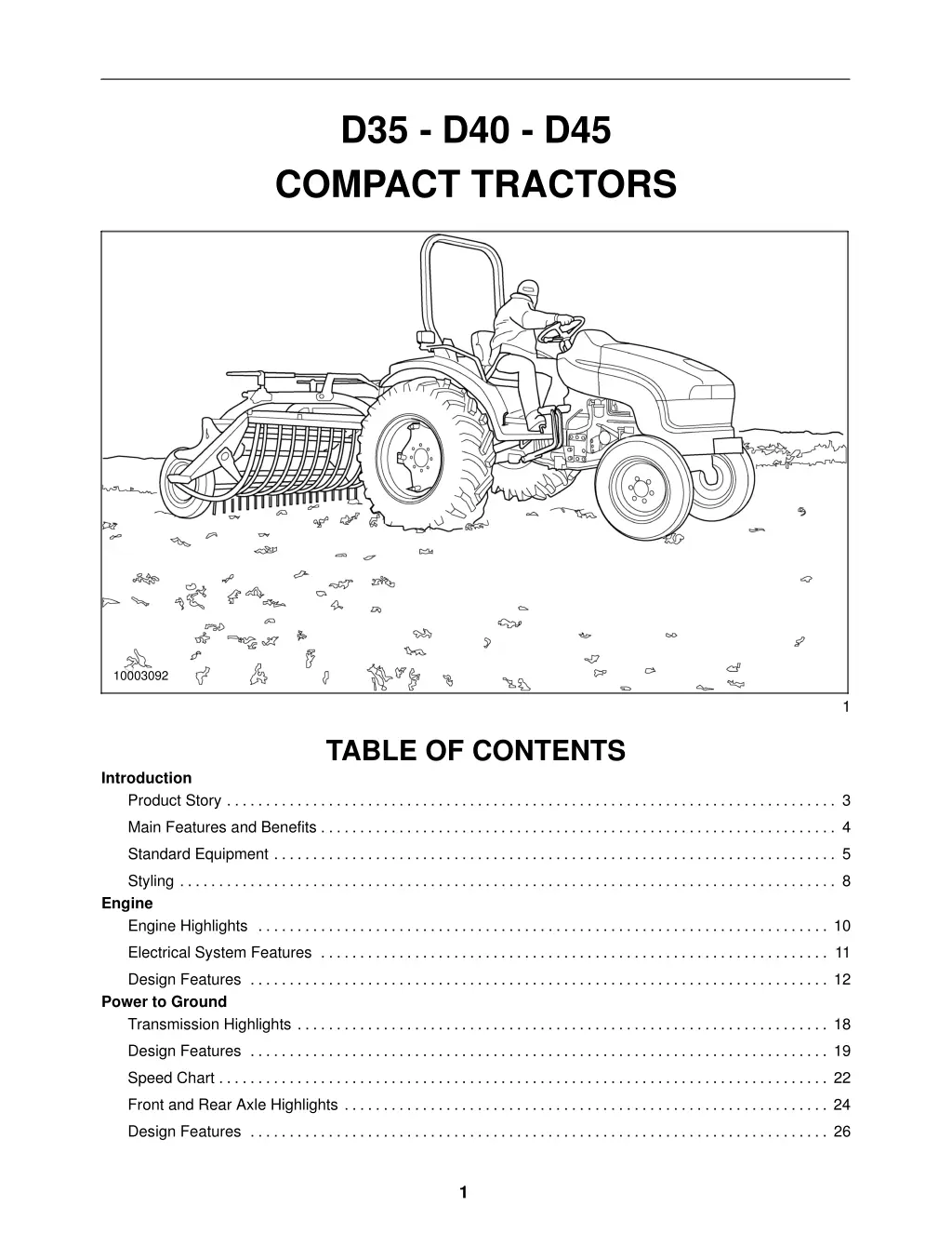 d35 d40 d45 compact tractors