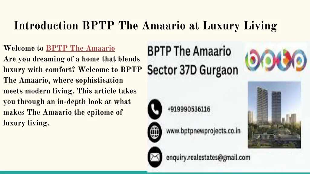 introduction bptp the amaario at luxury living