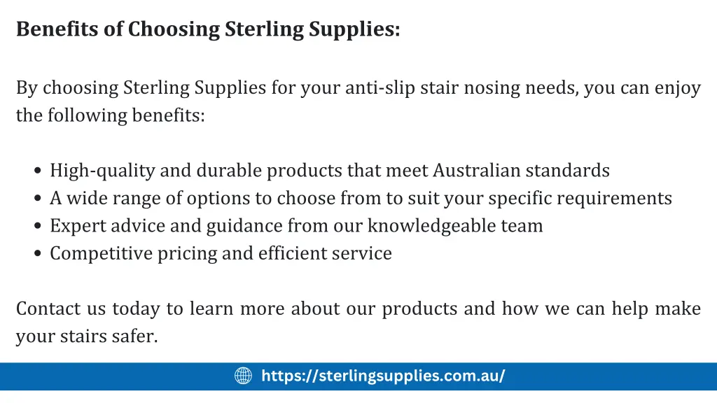 benefits of choosing sterling supplies