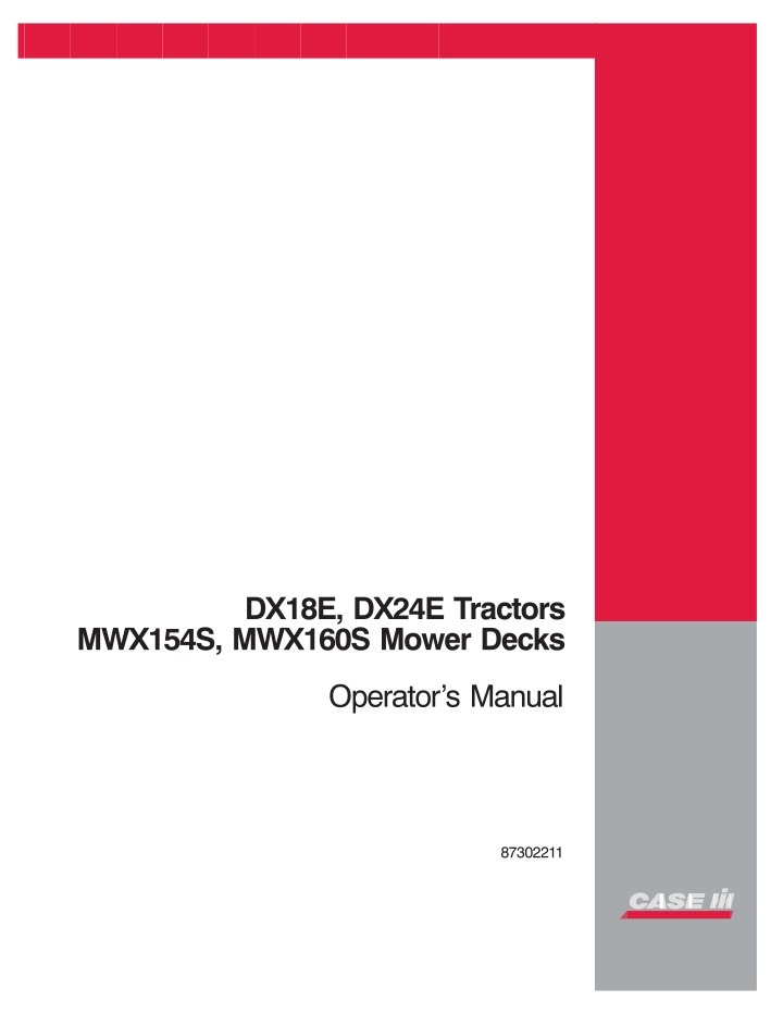 dx18e dx24e tractors