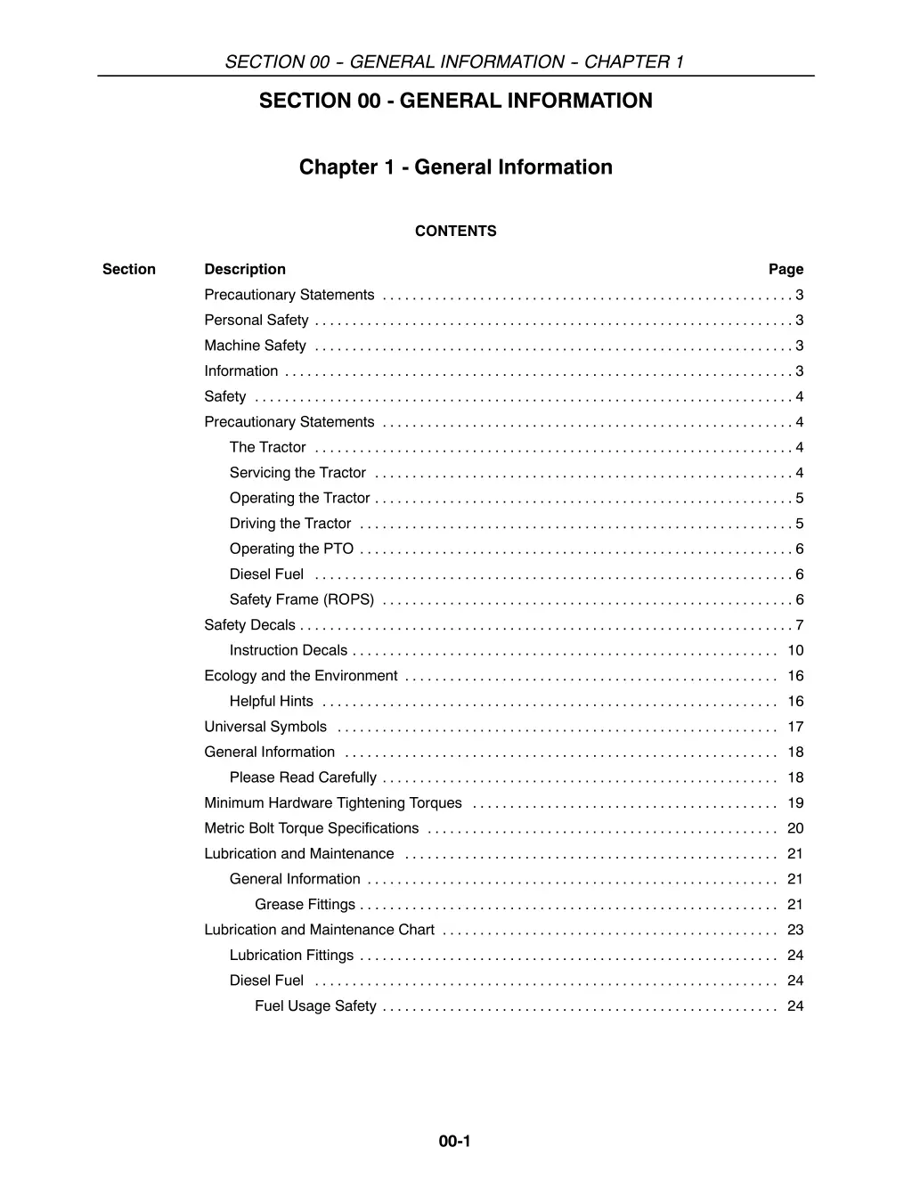 section 00 general information chapter 1