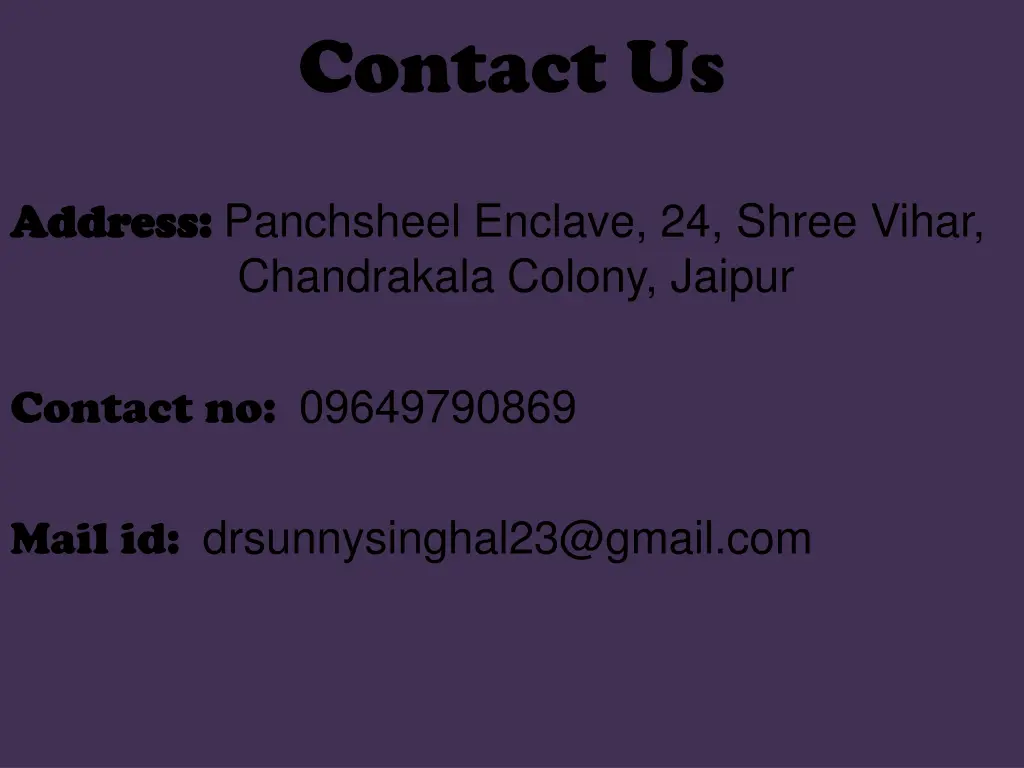 contact us