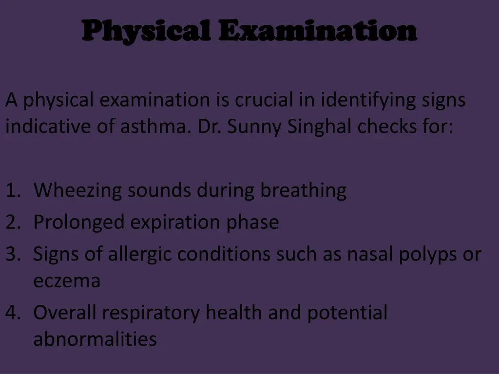 physical examination physical examination