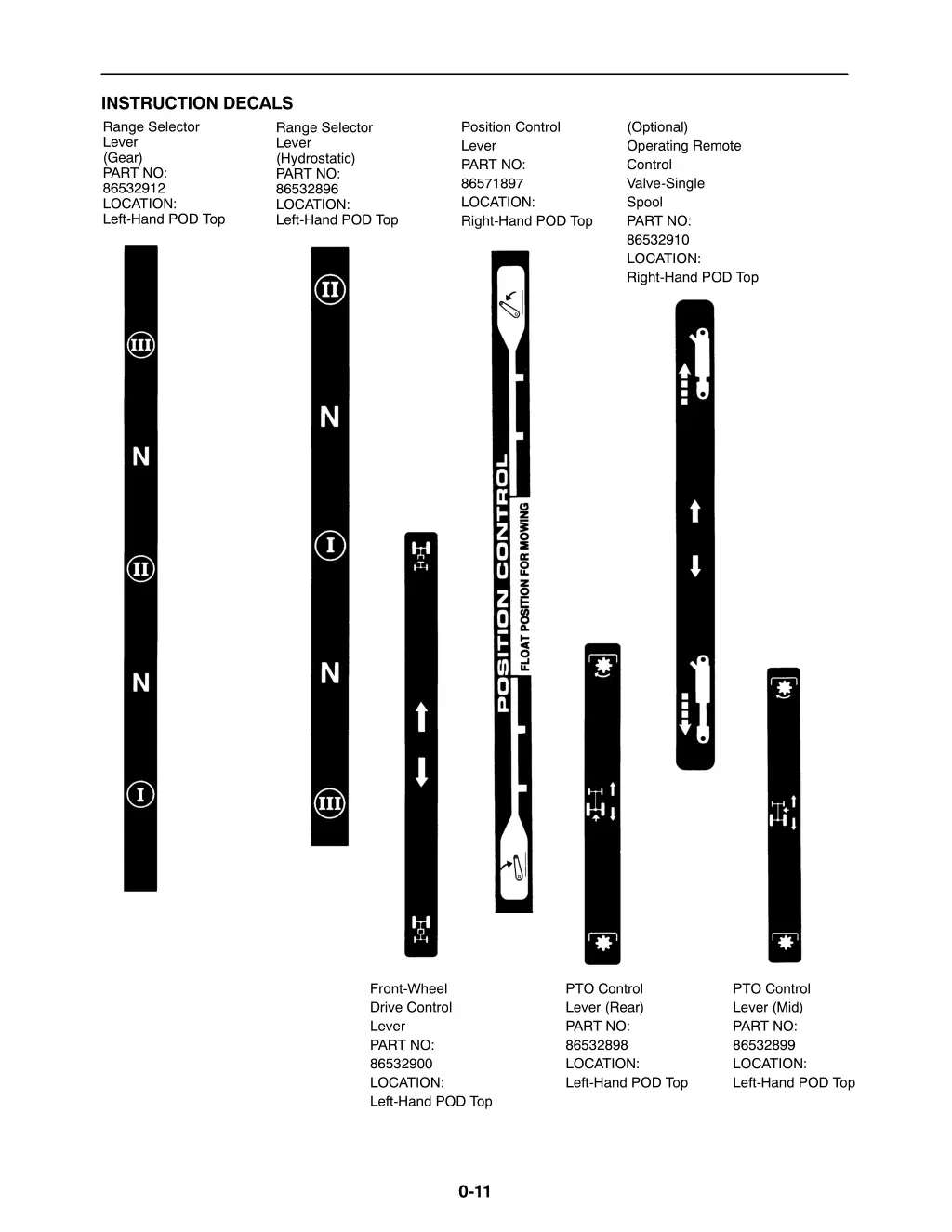 instruction decals range selector lever gear part