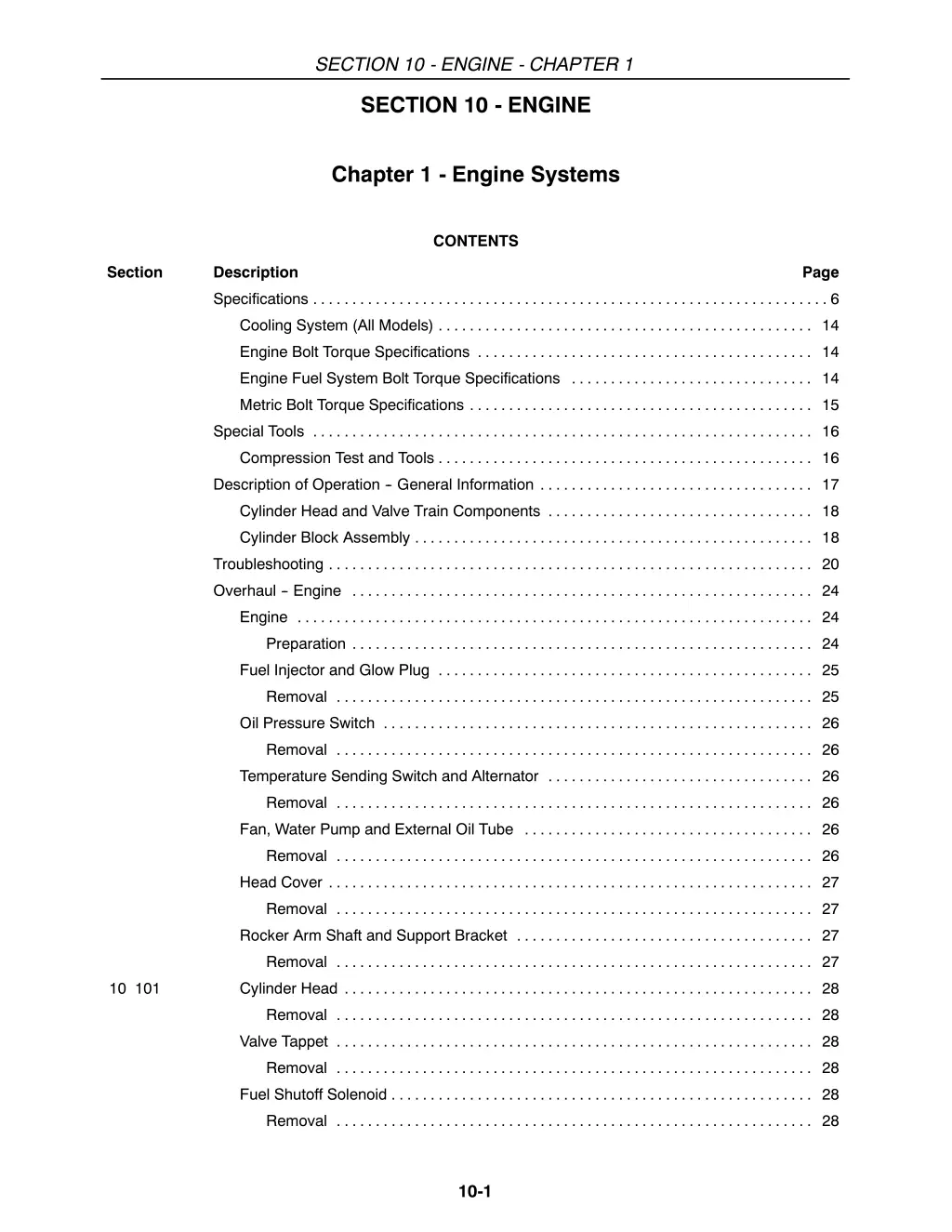 section 10 engine chapter 1