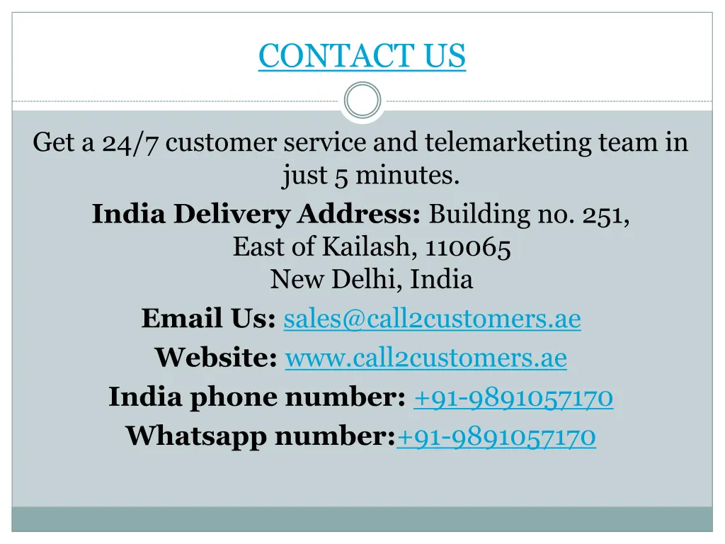 contact us