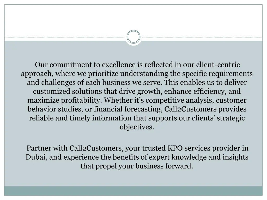 our commitment to excellence is reflected