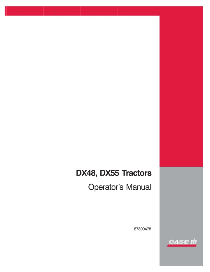 dx48 dx55 tractors operator s manual