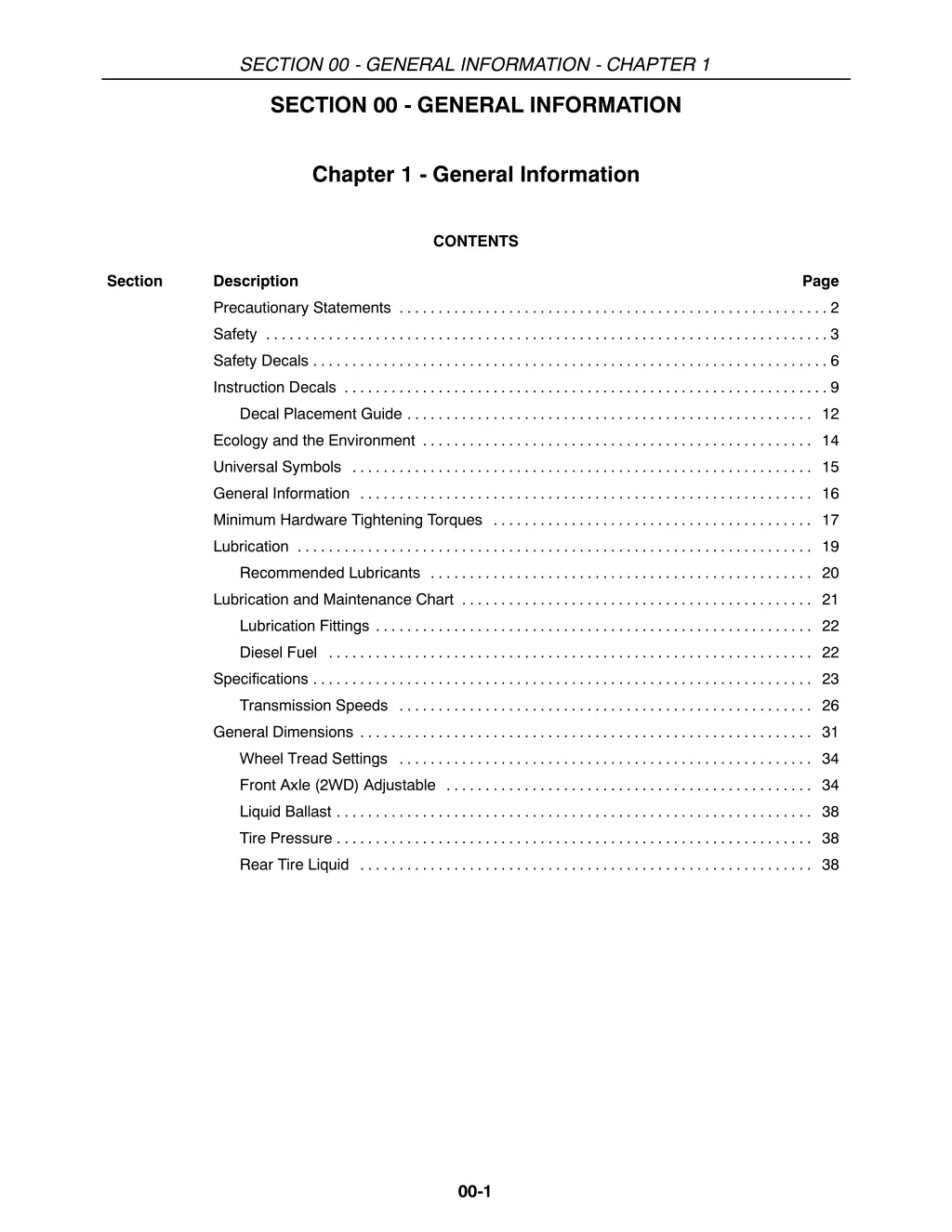 section 00 general information chapter 1