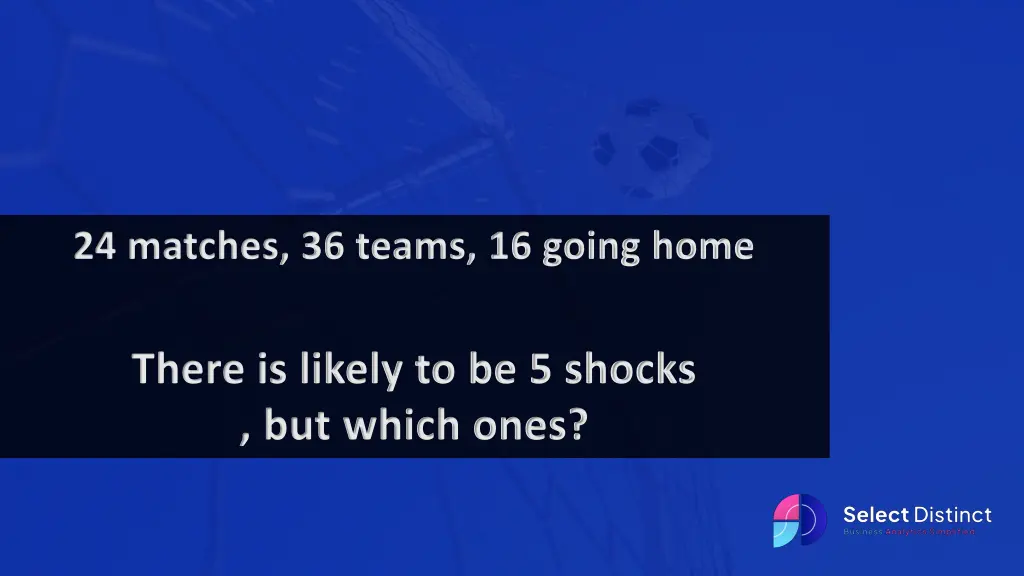 24 matches 36 teams 16 going home