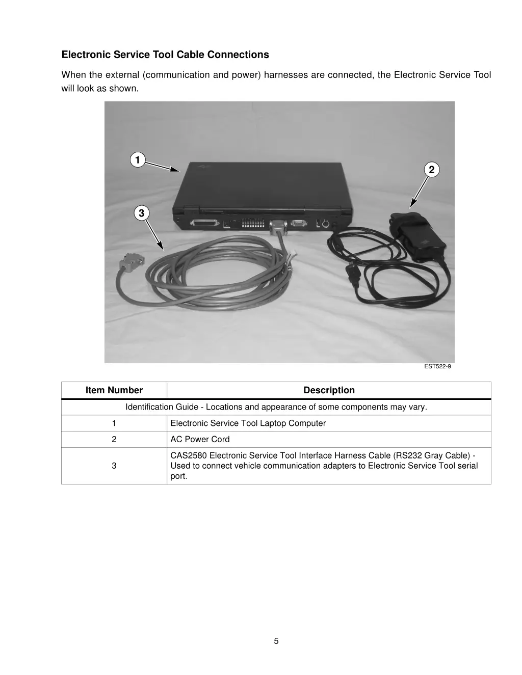 electronic service tool cable connections