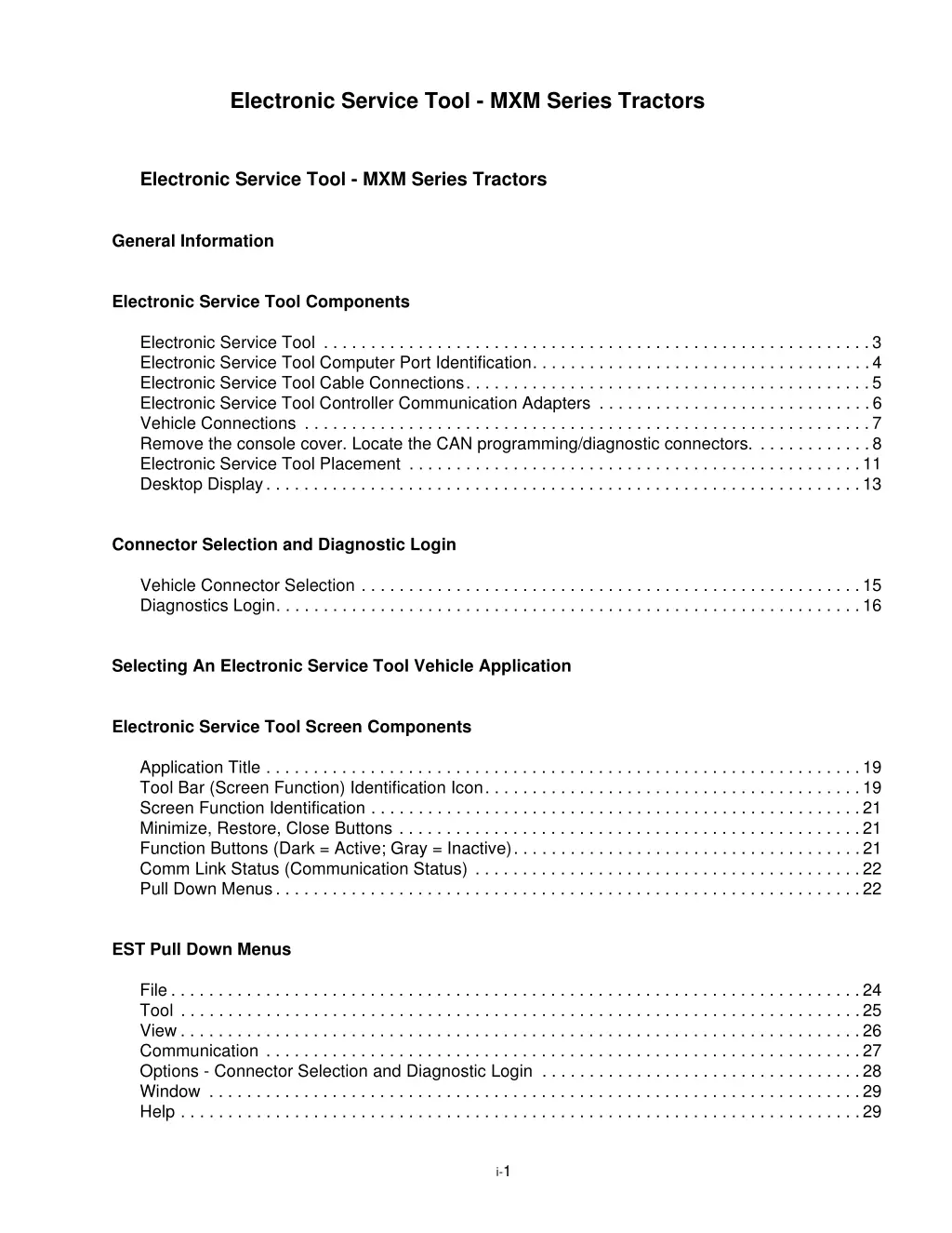 electronic service tool mxm series tractors