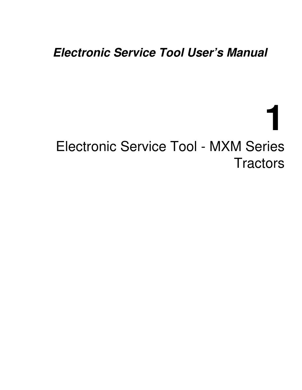 electronic service tool user s manual