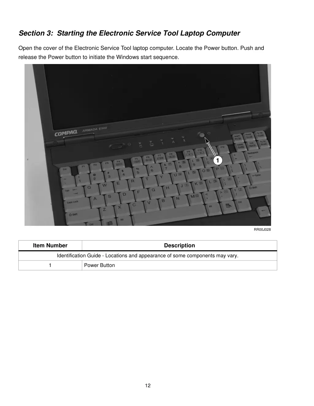 section 3 starting the electronic service tool