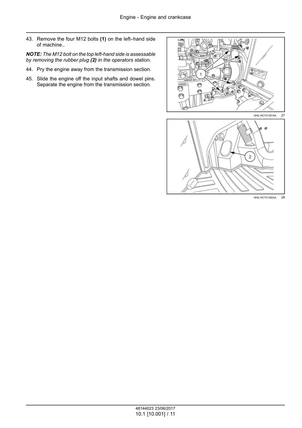 engine engine and crankcase 7