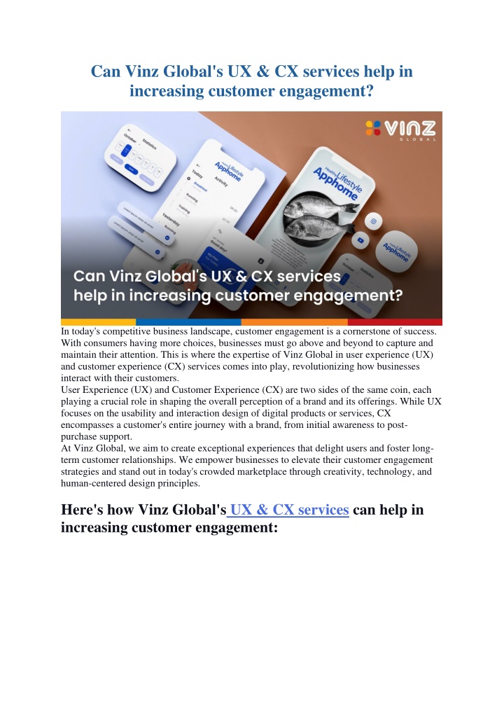 can vinz global s ux cx services help